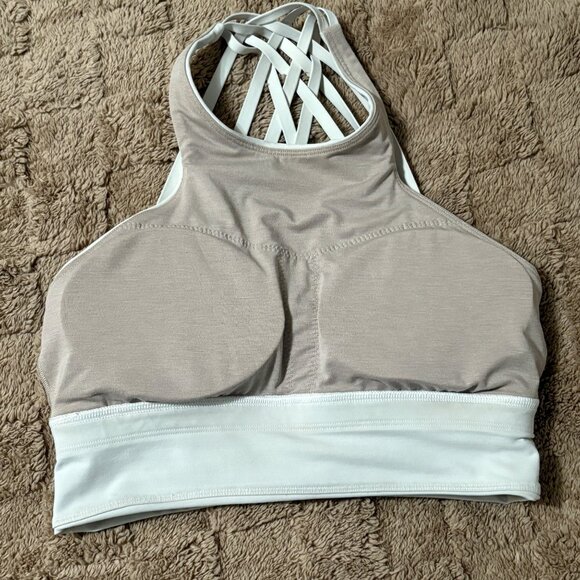 Lululemon Free To Be Moved Sports Yoga Bra High Neck White Luxtreme A/B Cup 6 - Picture 4 of 9